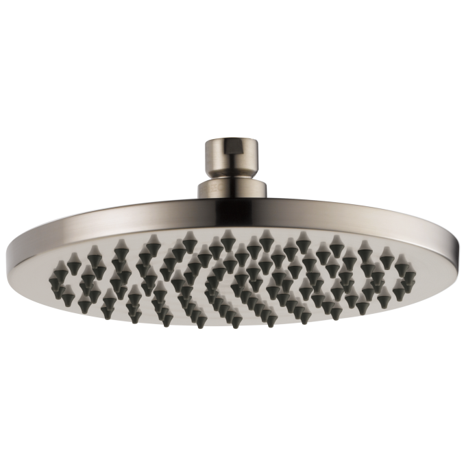 BRIZO Essential Shower 8" Linear Round Single-Function Raincan Shower Head - 1.75 GPM — Luxe Nickel