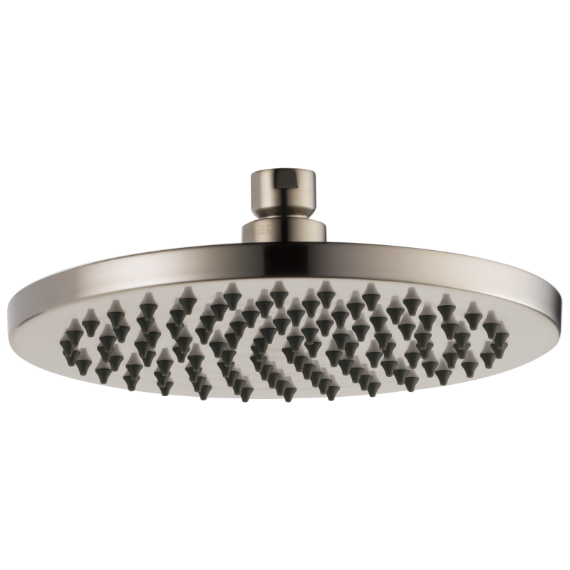 BRIZO Essential Shower 8" Linear Round Single-Function Raincan Shower Head - 1.75 GPM — Luxe Nickel