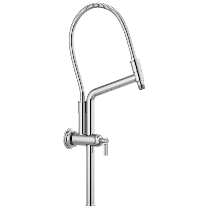 BRIZO Essential Shower 10 7/16" Classic Slide Bar Shower Arm And Flange — Chrome