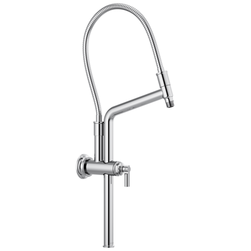BRIZO Essential Shower 10 7/16" Classic Slide Bar Shower Arm And Flange — Chrome