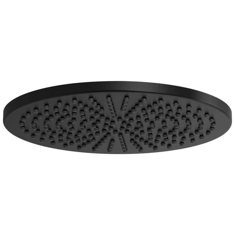BRIZO Essential Shower 12" Linear Round Single-Function Raincan Shower Head - 2.5 GPM — Matte Black