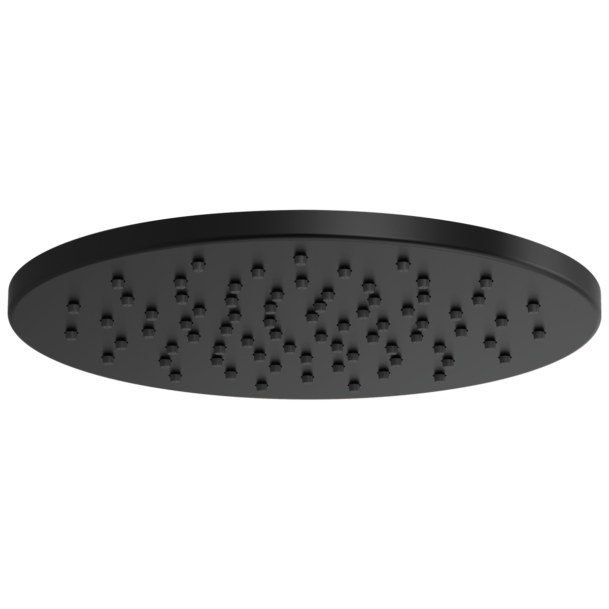 BRIZO Essential Shower 12" Linear Round Single-Function Raincan Shower Head - 1.75 GPM — Matte Black