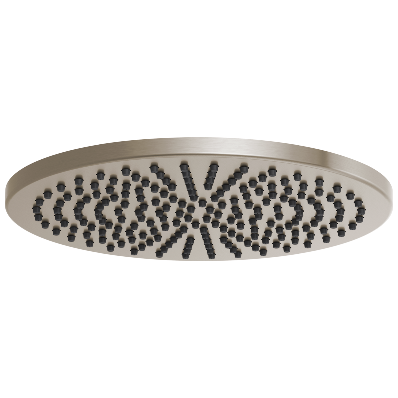 BRIZO Essential Shower 12" Linear Round Single-Function Raincan Shower Head - 2.5 GPM — Brushed Nickel