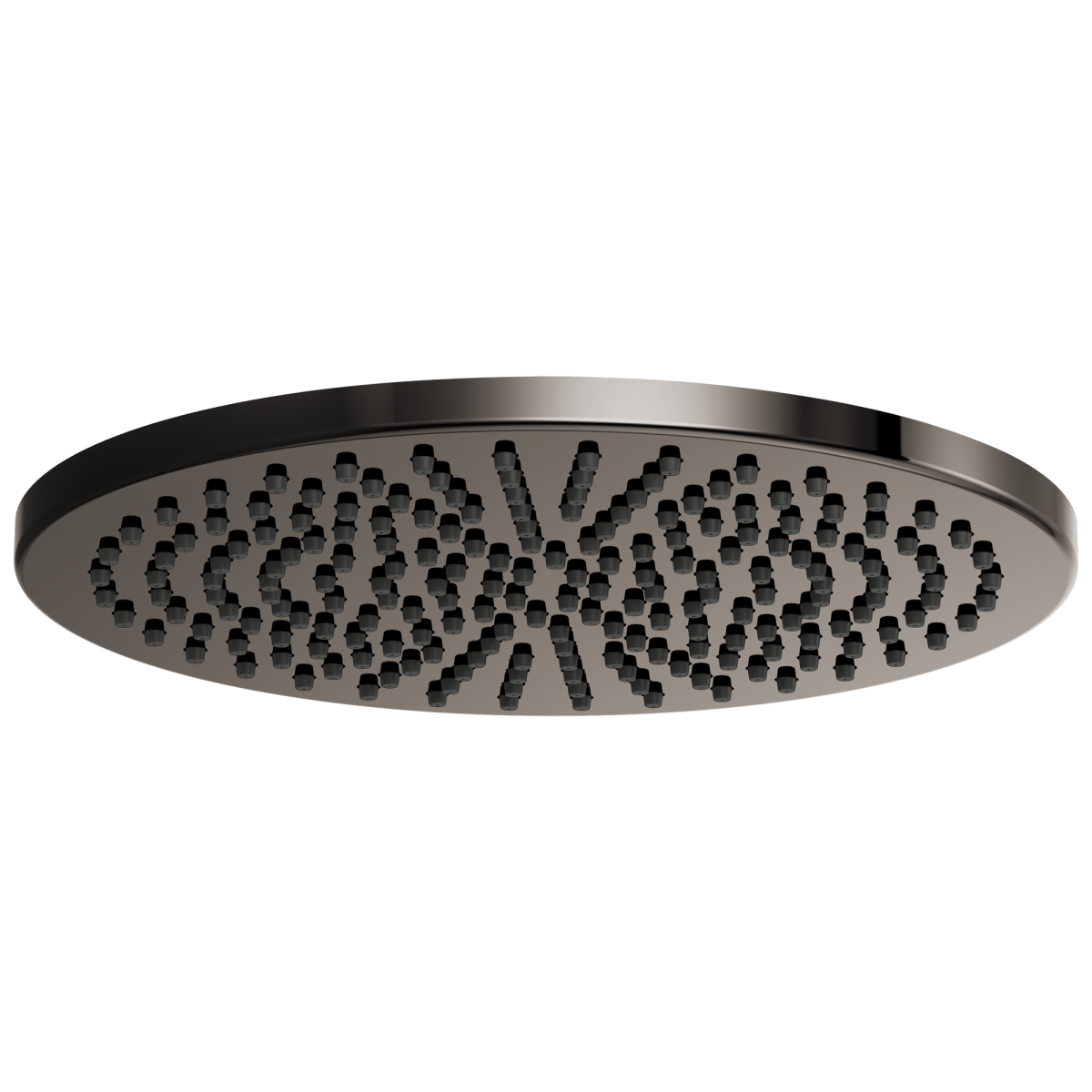 BRIZO Other 12" Linear Round Single-Function Raincan Shower Head - 2.5 GPM — Brilliance Black Onyx