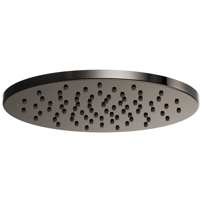 BRIZO Other 12" Linear Round Single-Function Raincan Shower Head - 1.75 GPM — Brilliance Black Onyx
