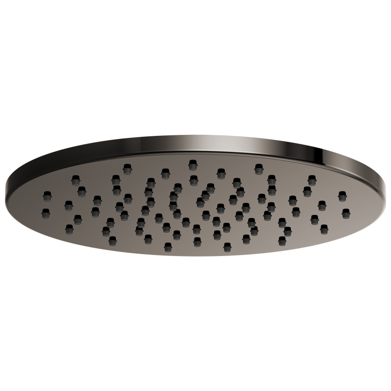 BRIZO Other 12" Linear Round Single-Function Raincan Shower Head - 1.75 GPM — Brilliance Black Onyx