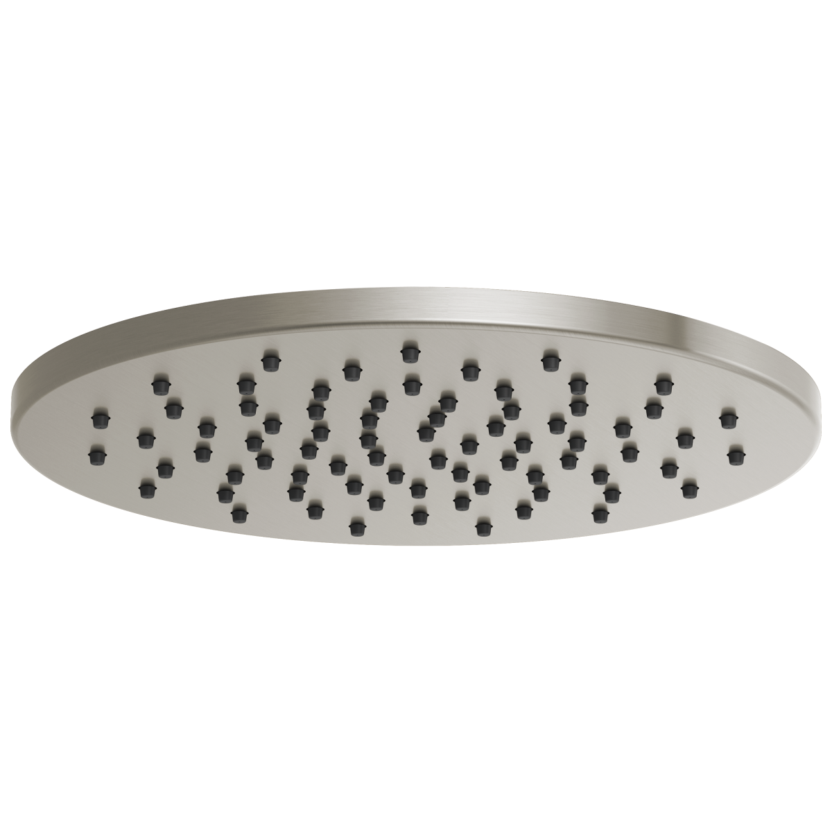 BRIZO Essential Shower 12" Linear Round Single-Function Raincan Shower Head - 1.75 GPM — Luxe Nickel