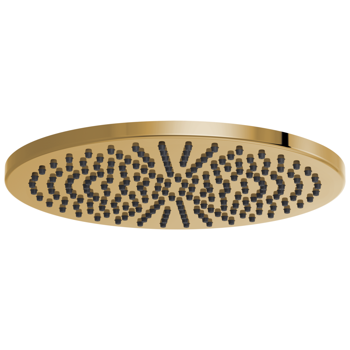 BRIZO Essential Shower 12" Linear Round Single-Function Raincan Shower Head - 2.5 GPM — Polished Gold