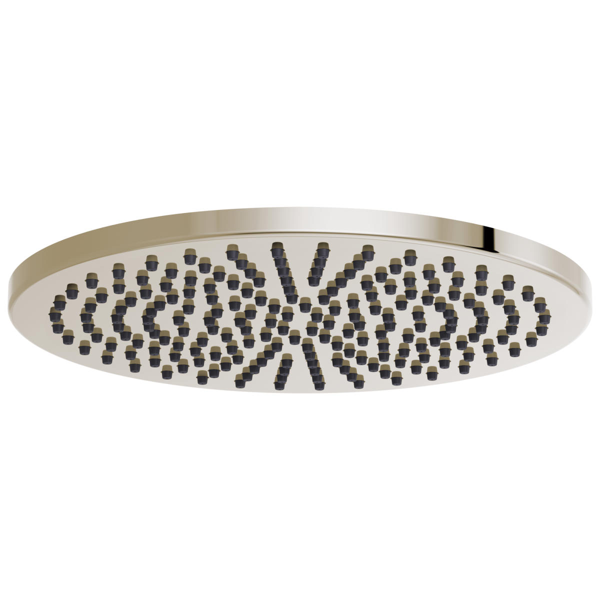 BRIZO Essential Shower 12" Linear Round Single-Function Raincan Shower Head - 2.5 GPM — Polished Nickel