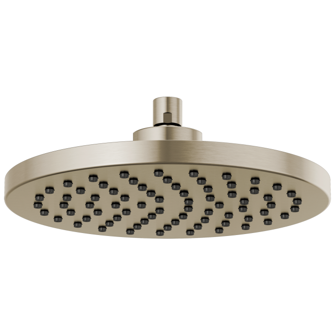 BRIZO Essential Shower 10" Linear Round Single-Function Raincan Shower Head - 2.5 GPM — Brushed Nickel