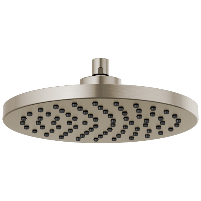 BRIZO Essential Shower 10" Linear Round Single-Function Raincan Shower Head - 1.75 GPM — Luxe Nickel