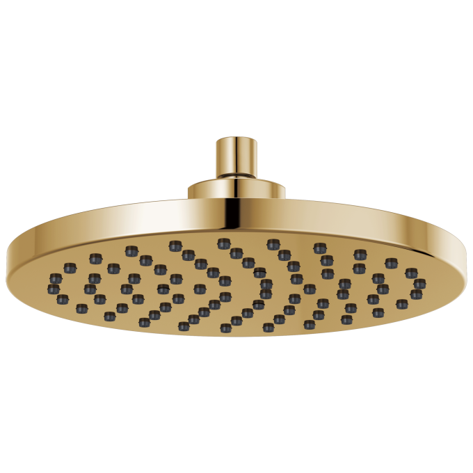 BRIZO Essential Shower 10" Linear Round Single-Function Raincan Shower Head - 1.75 GPM — Polished Gold