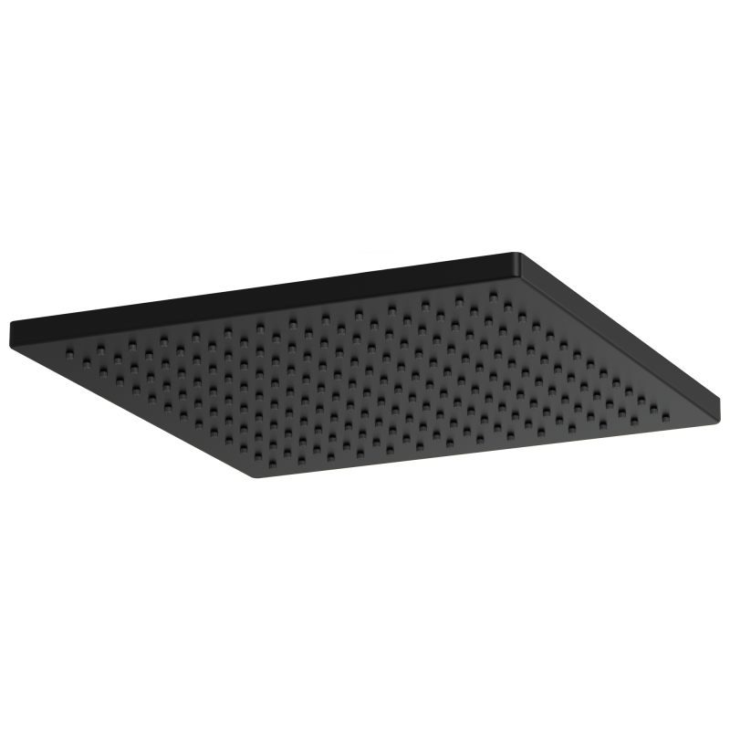 BRIZO Essential Shower 12" Linear Square Single-Function Raincan Shower Head - 2.5 GPM — Matte Black