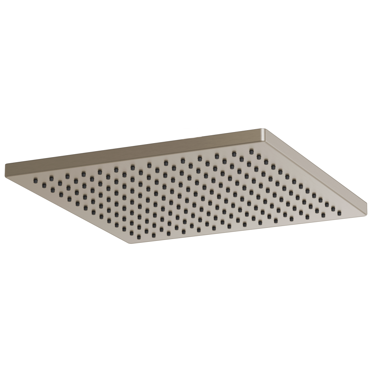 BRIZO Essential Shower 12" Linear Square Single-Function Raincan Shower Head - 2.5 GPM — Brushed Nickel
