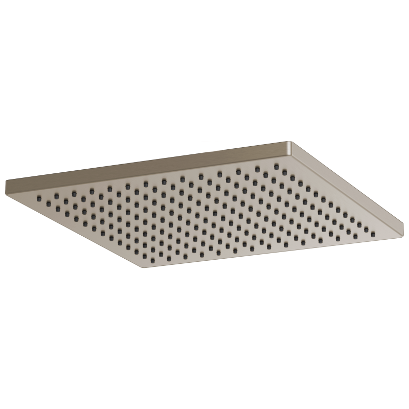 BRIZO Essential Shower 12" Linear Square Single-Function Raincan Shower Head - 2.5 GPM — Brushed Nickel