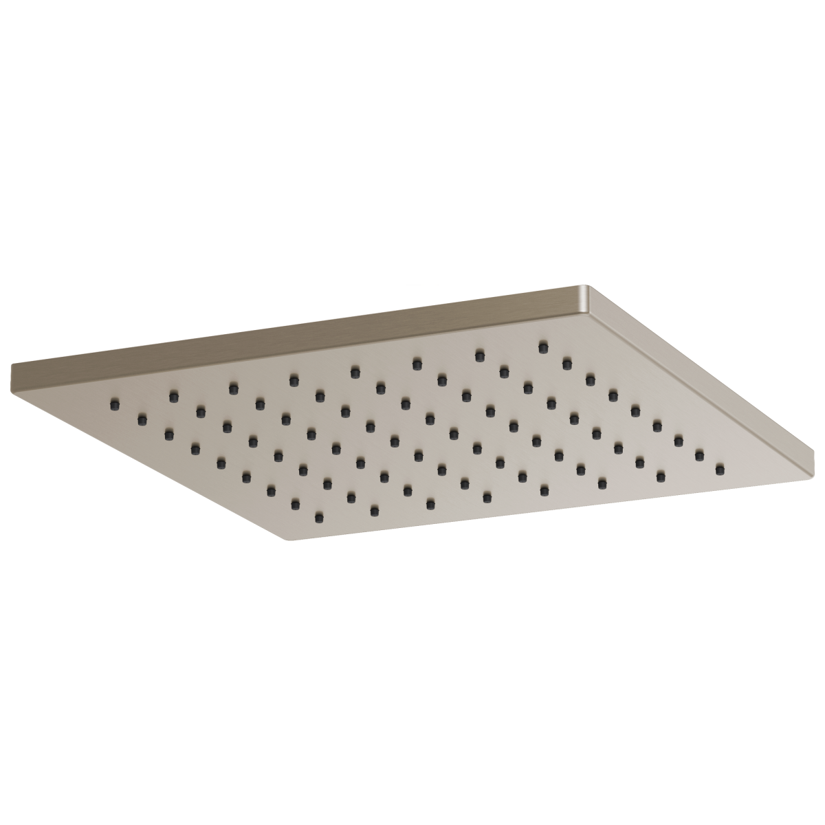 BRIZO Essential Shower 12" Linear Square Single-Function Raincan Shower Head - 1.75 GPM — Brushed Nickel