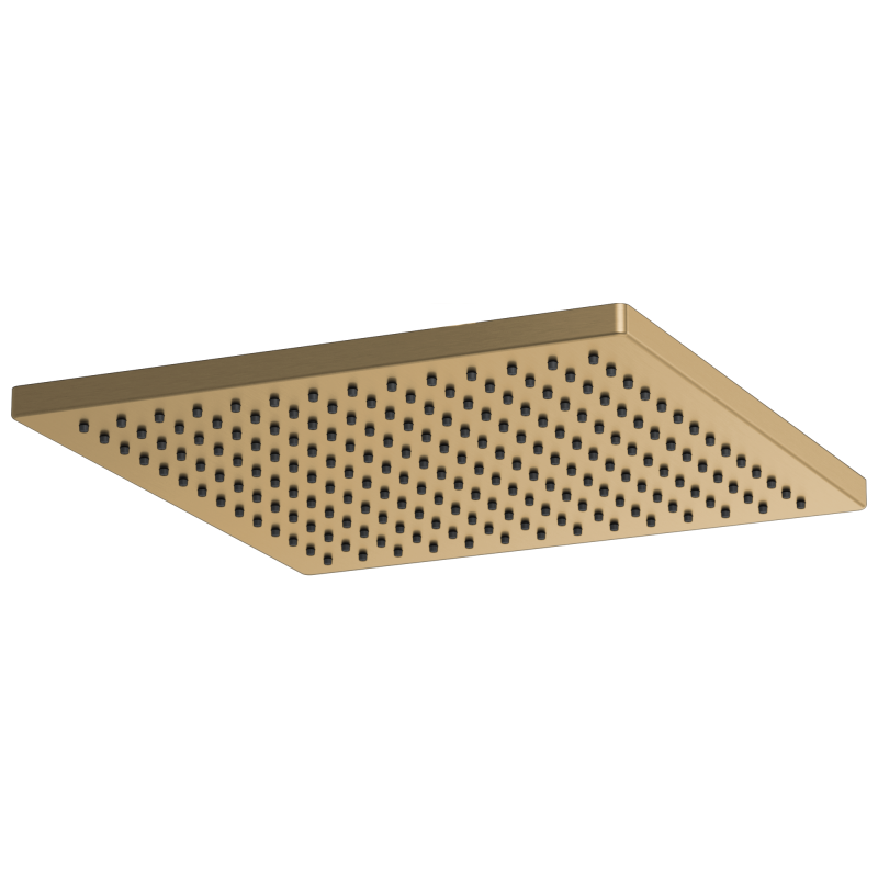 BRIZO Essential Shower 12" Linear Square Single-Function Raincan Shower Head - 2.5 GPM — Luxe Gold