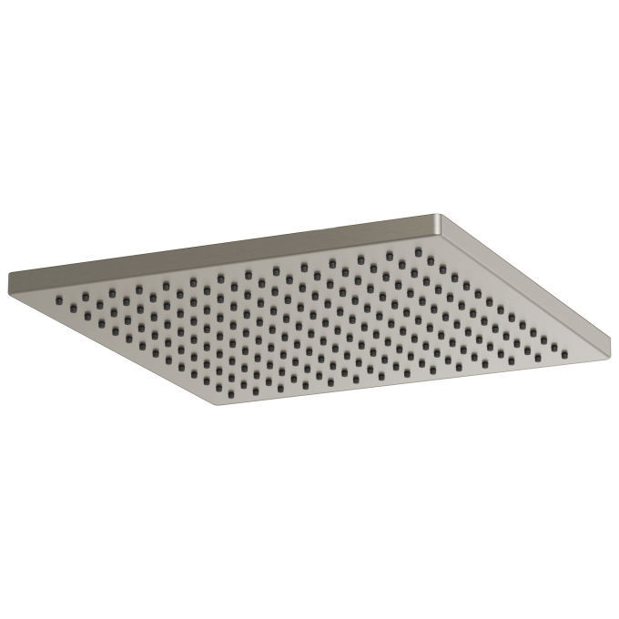 BRIZO Essential Shower 12" Linear Square Single-Function Raincan Shower Head - 2.5 GPM — Luxe Nickel