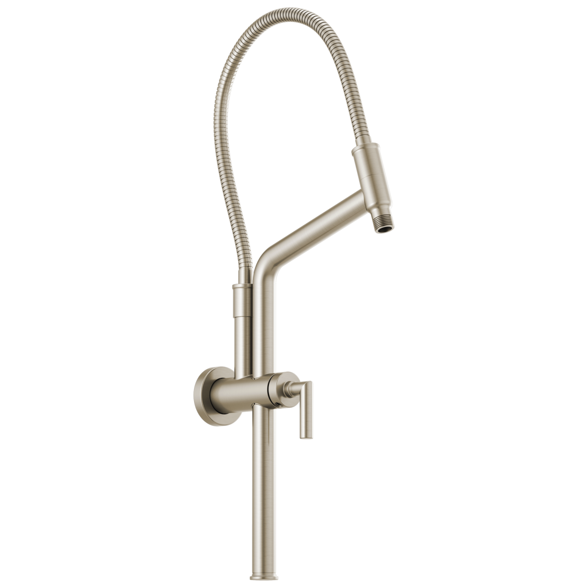 BRIZO Essential Shower 10 7/16" Linear Round Slide Bar Shower Arm And Flange — Brushed Nickel