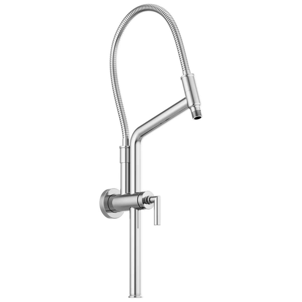 BRIZO Essential Shower 10 7/16" Linear Round Slide Bar Shower Arm And Flange — Chrome
