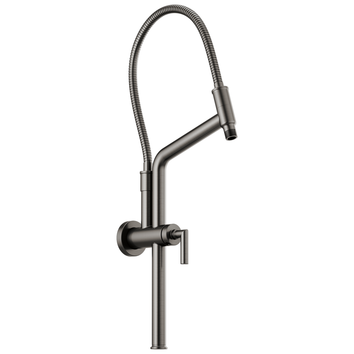 BRIZO Essential Shower 10 7/16" Linear Round Slide Bar Shower Arm And Flange — Luxe Steel