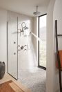 BRIZO Essential Shower 10" Ceiling Mount Shower Arm And Round Flange — Luxe Steel