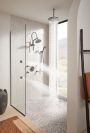 BRIZO Essential Shower 10" Ceiling Mount Shower Arm And Round Flange — Luxe Steel