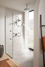 BRIZO Essential Shower 10" Ceiling Mount Shower Arm And Round Flange — Luxe Steel