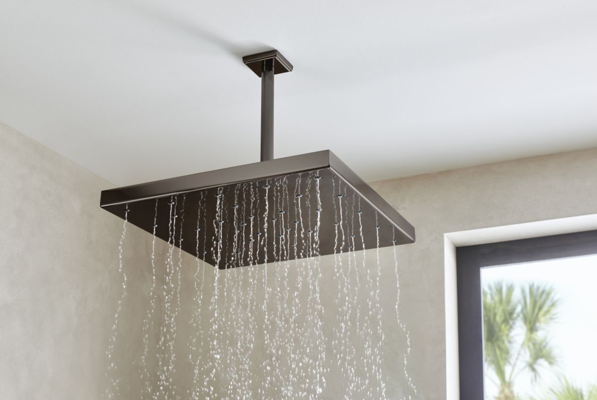 BRIZO Allaria 10" Ceiling Mount Shower Arm And Flange — Brilliance Black Onyx