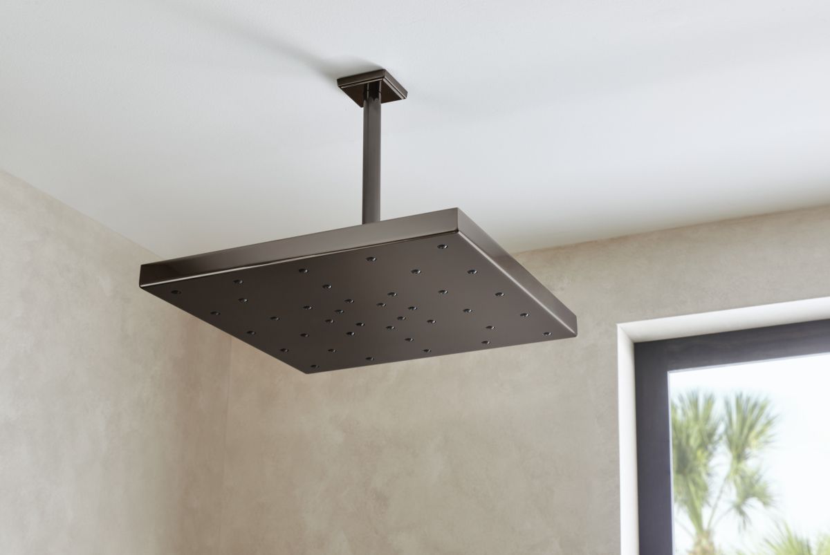 BRIZO Allaria 10" Ceiling Mount Shower Arm And Flange — Brilliance Black Onyx
