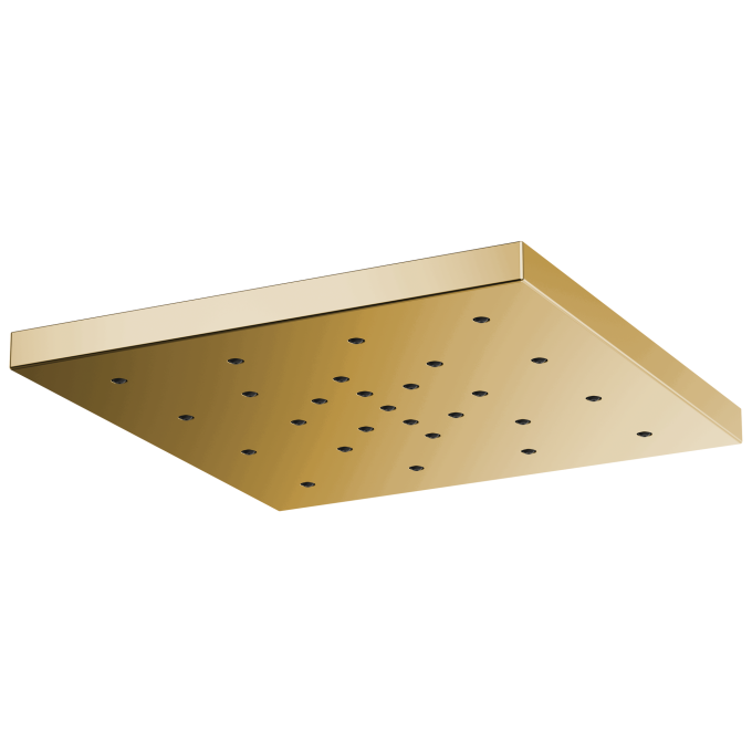 BRIZO Essential Shower 14” Linear Square H2Okinetic Single-Function Raincan Shower Head — Polished Gold