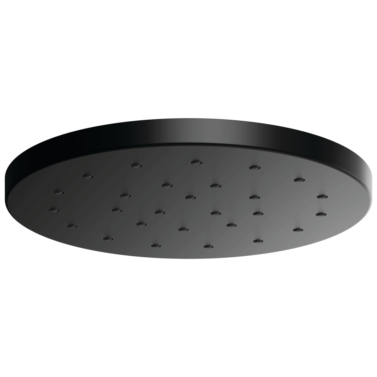 BRIZO Essential Shower 14” Linear Round H2OKINETIC Single-Function Raincan Shower Head — Matte Black