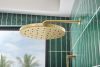 BRIZO Essential Shower 14” Linear Round H2OKINETIC Single-Function Raincan Shower Head 2.5 GPM — Luxe Gold