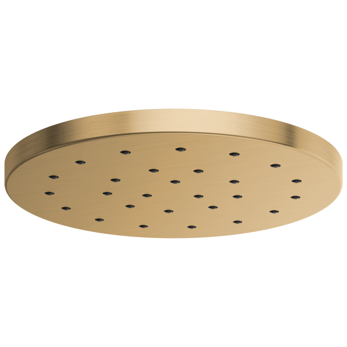 BRIZO Essential Shower 14” Linear Round H2OKINETIC Single-Function Raincan Shower Head — Luxe Gold