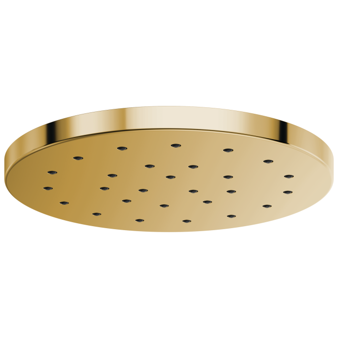 BRIZO Essential Shower 14” Linear Round H2OKINETIC Single-Function Raincan Shower Head — Polished Gold