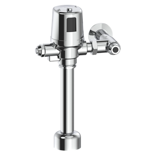 Commercial 81TBT / 81THW Electronic Exposed Water Closet Flush Valve with Mechanical Manual Override - Battery Operated — Chrome