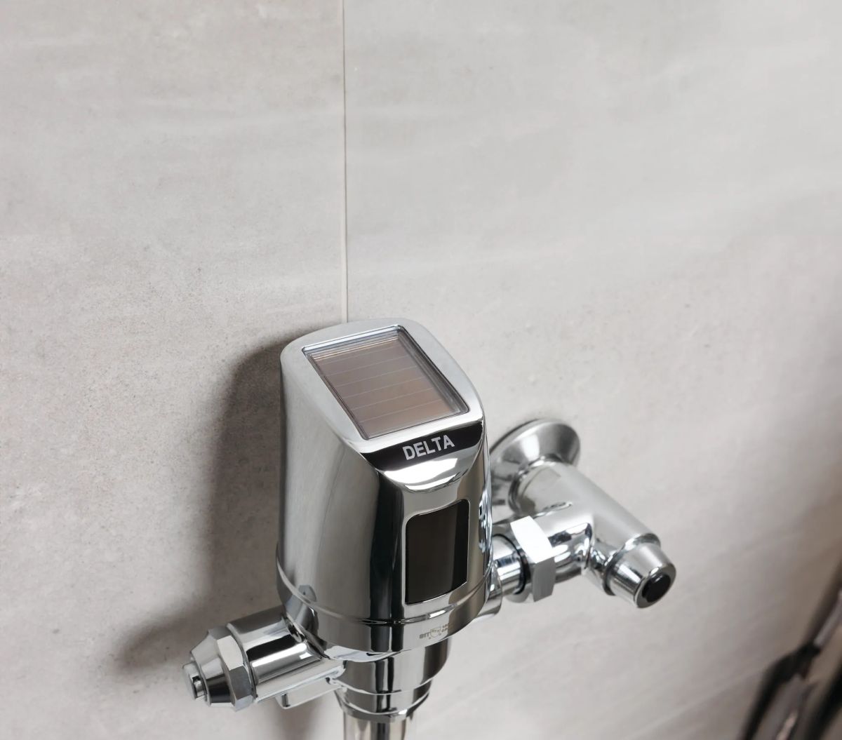 Commercial 81T Electronic Exposed Water Closet Flush Valve with MMO and Dual Flush - Solar Operated — Chrome