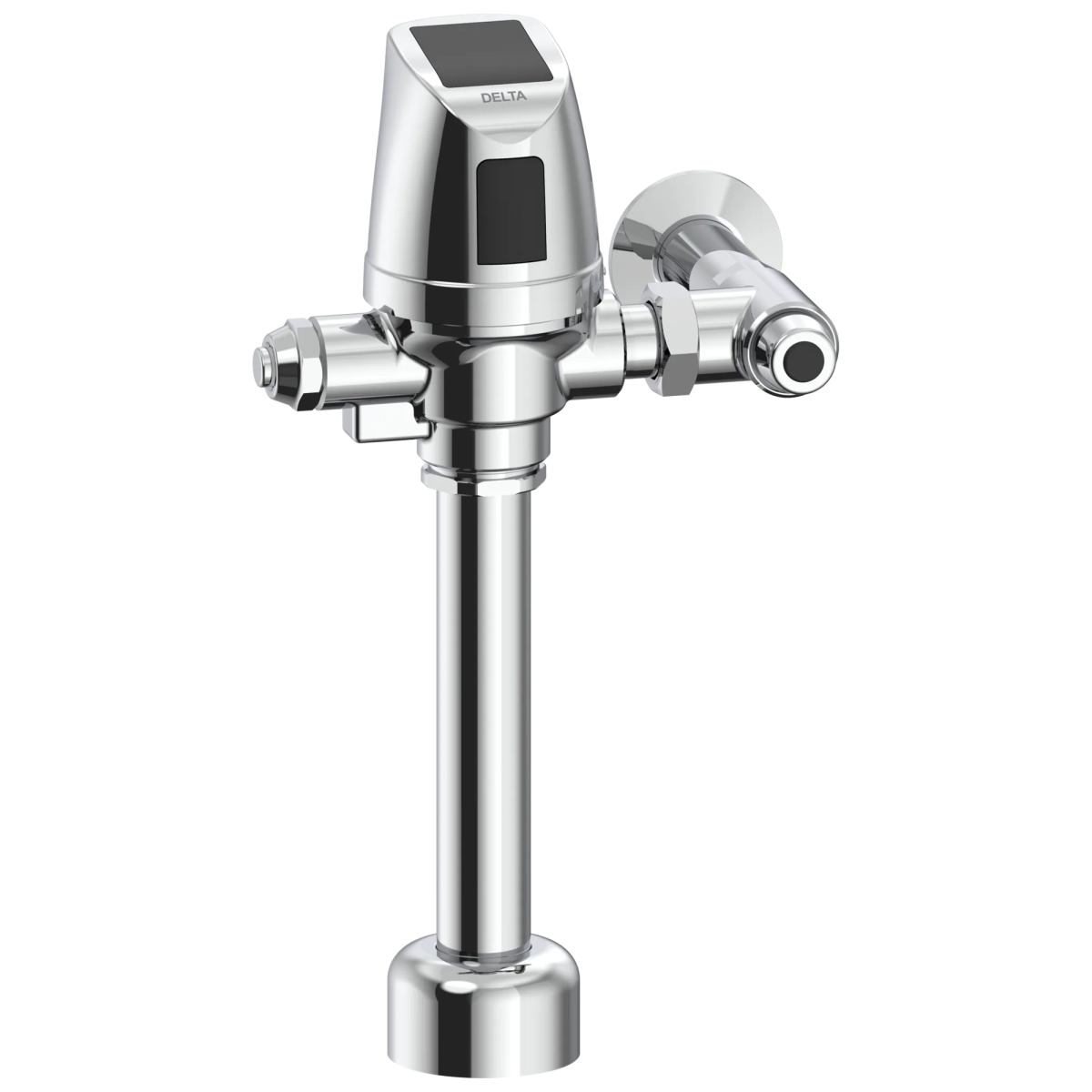 Commercial 81T Electronic Exposed Water Closet Flush Valve with Mechanical Manual Override - Solar Operated — Chrome