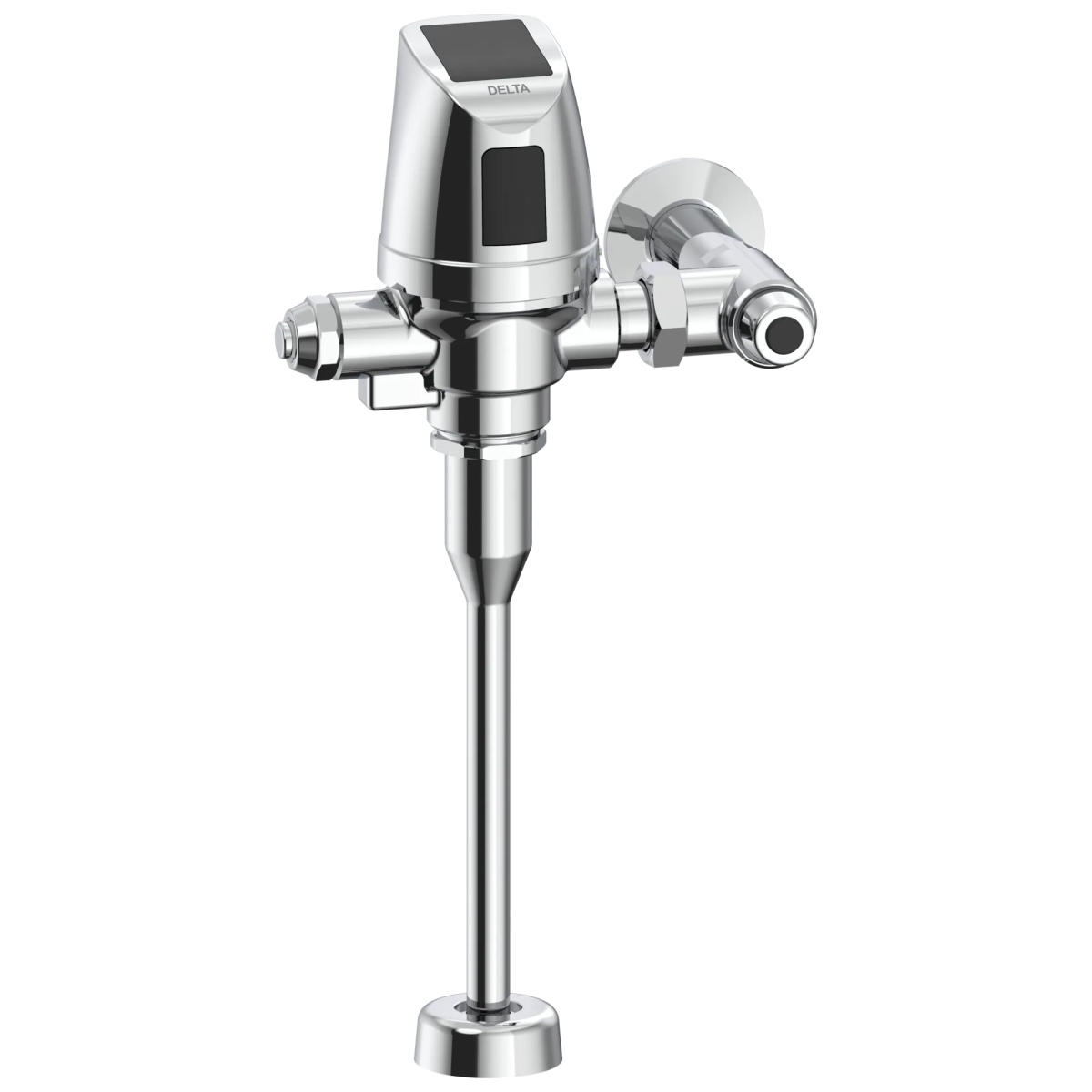 Commercial 81T Electronic Exposed Urinal Flush Valve with Mechanical Manual Override - Solar Operated — Chrome