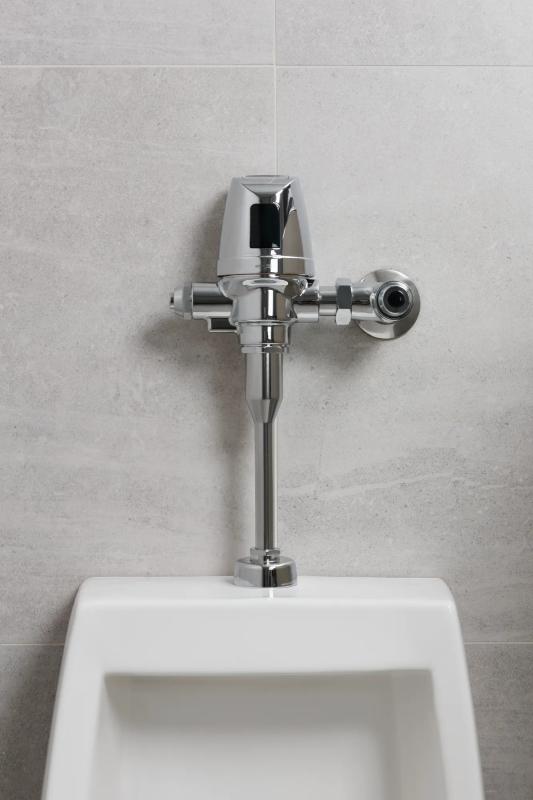 Commercial 81T Electronic Exposed Urinal Flush Valve with Mechanical Manual Override - Solar Operated — Chrome