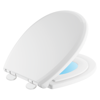 DELTA Sanborne Round Front Slow-Close / Quick-Release Nightlight Family Seat — White