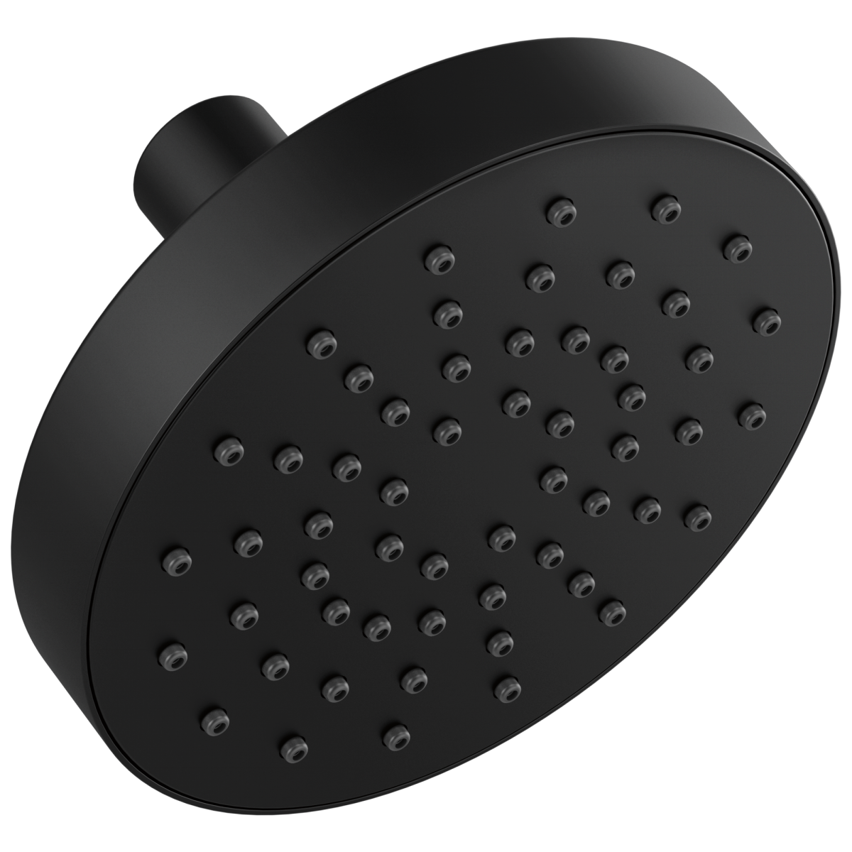 BRIZO Essential Shower 5" Linear Round Single-Function Wall Mount Shower Head - 2.5 GPM — Matte Black