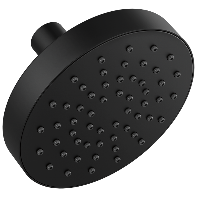 BRIZO Essential Shower 5" Linear Round Single-Function Wall Mount Shower Head - 1.75 GPM — Matte Black
