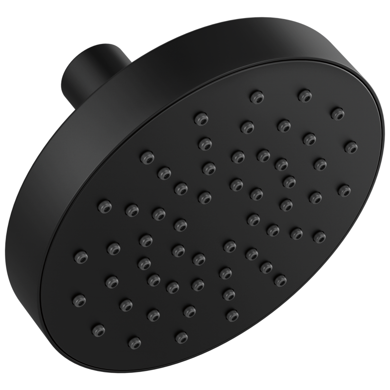 BRIZO Essential Shower 5" Linear Round Single-Function Wall Mount Shower Head - 1.75 GPM — Matte Black