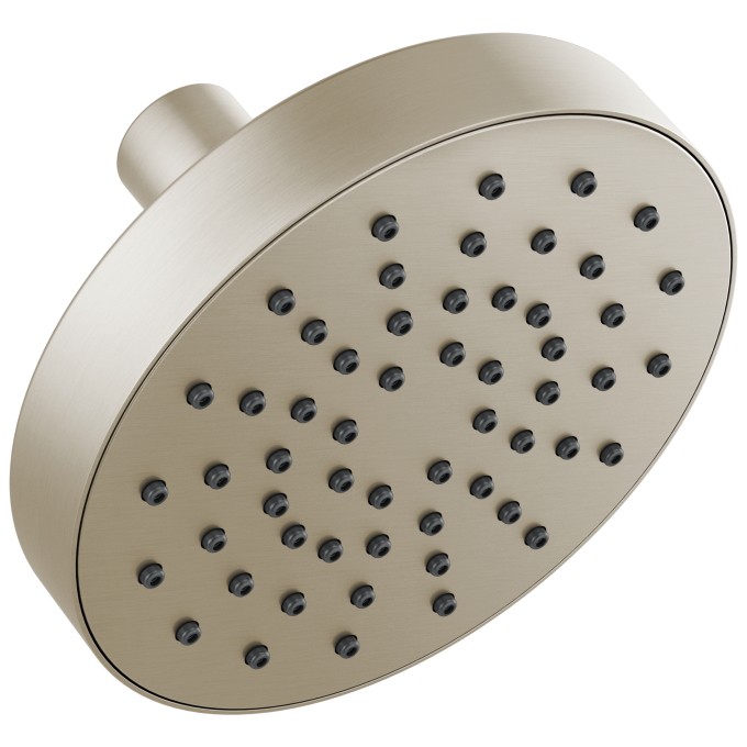 BRIZO Essential Shower 5" Linear Round Single-Function Wall Mount Shower Head - 1.75 GPM — Brushed Nickel