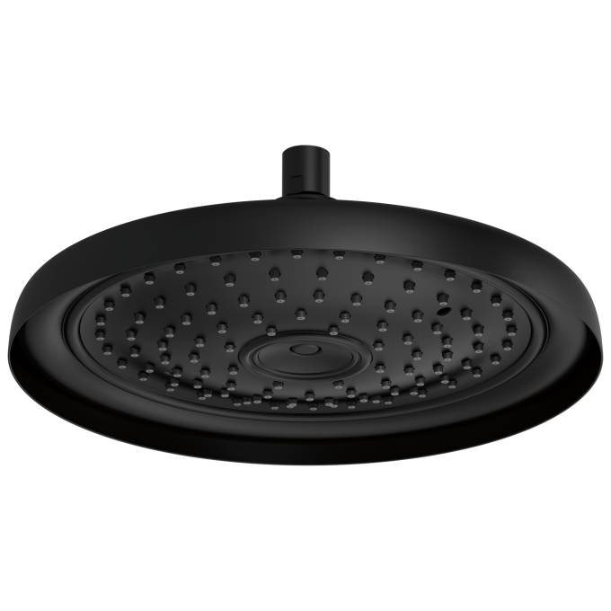BRIZO Essential Shower 11" Classic Round Single-Function Raincan Shower Head - 2.5 GPM — Matte Black