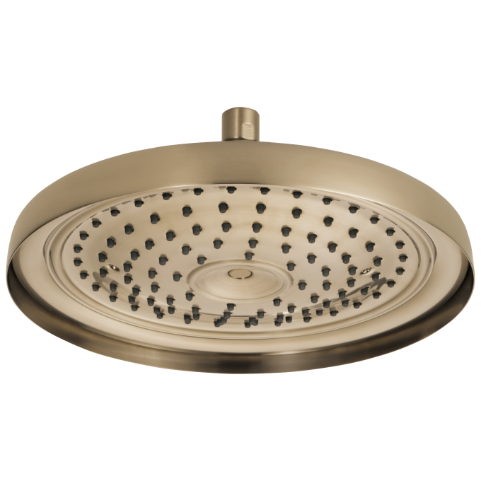 BRIZO Essential Shower 11" Classic Round Single-Function Raincan Shower Head - 2.5 GPM — Luxe Gold