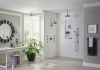 BRIZO Essential Shower 10" Ceiling Mount Shower Arm And Round Flange — Luxe Steel