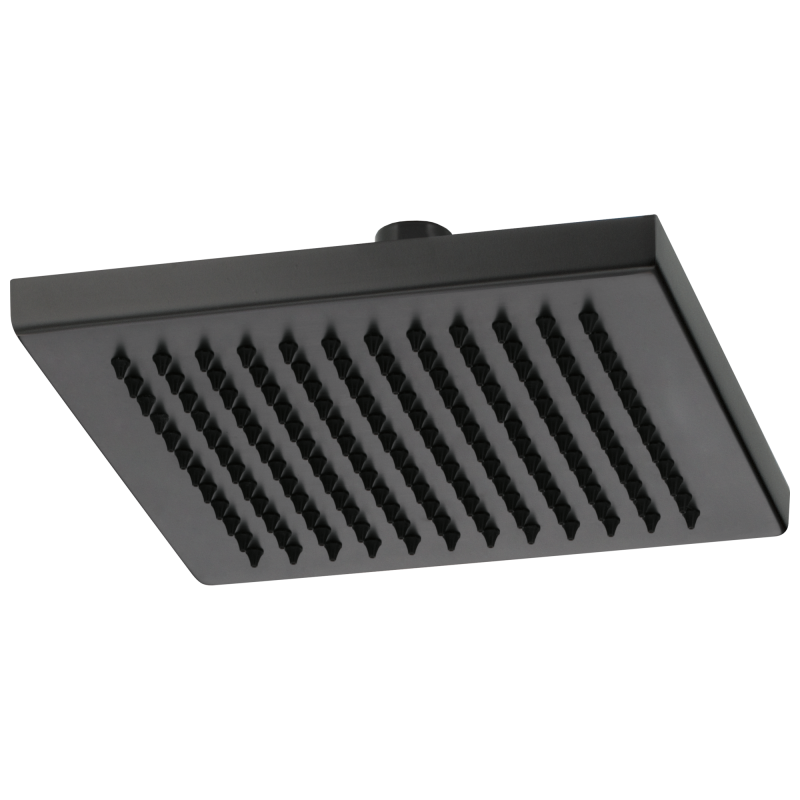 BRIZO Essential Shower 8" Linear Square Single-Function Raincan Shower Head - 2.5 GPM — Matte Black