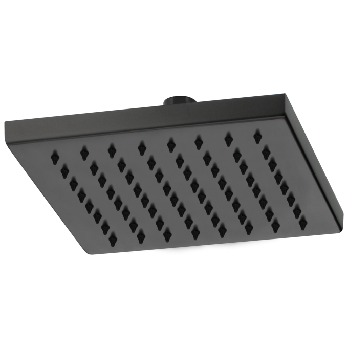 BRIZO Essential Shower 8" Linear Square Single-Function Raincan Shower Head - 1.75 GPM — Matte Black